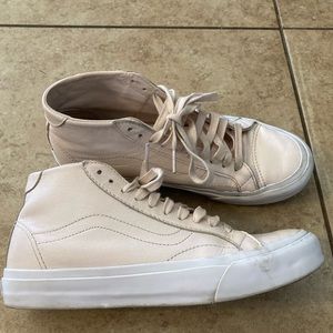 Pale Pink high top vans size 8